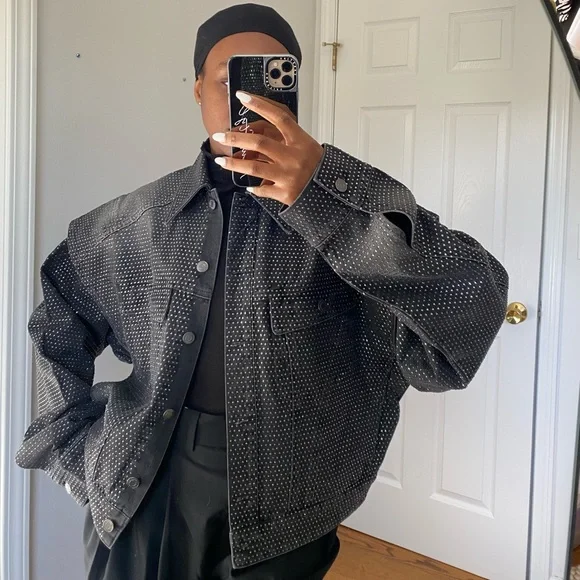 H&M Studio collection rhinestone embellished denim jacket - Picture 5 of 5